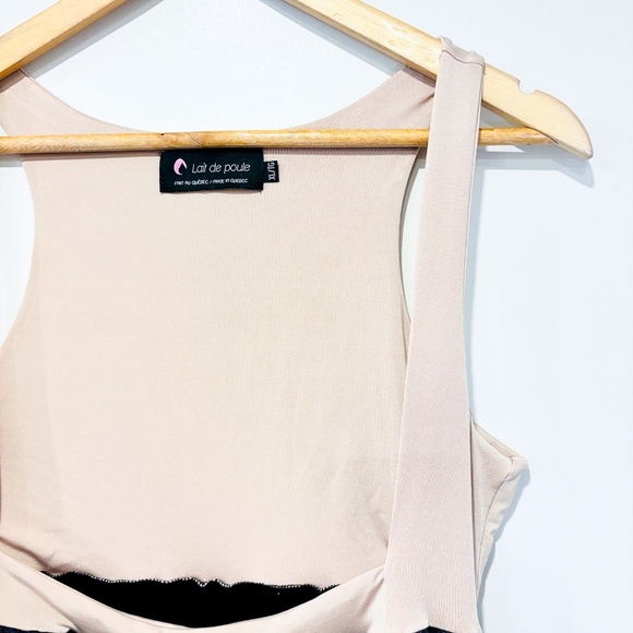 🌼NWOT🌼 LAIT DE POULE Beige and blue denim-style fitted dress - Picture 4 of 9